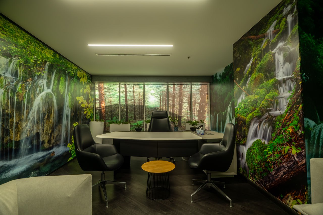 Office Cafeteria with Company Branding