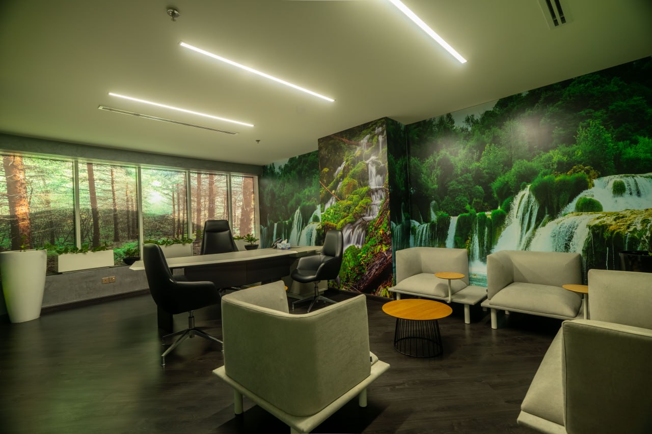 Executive Office with World Map