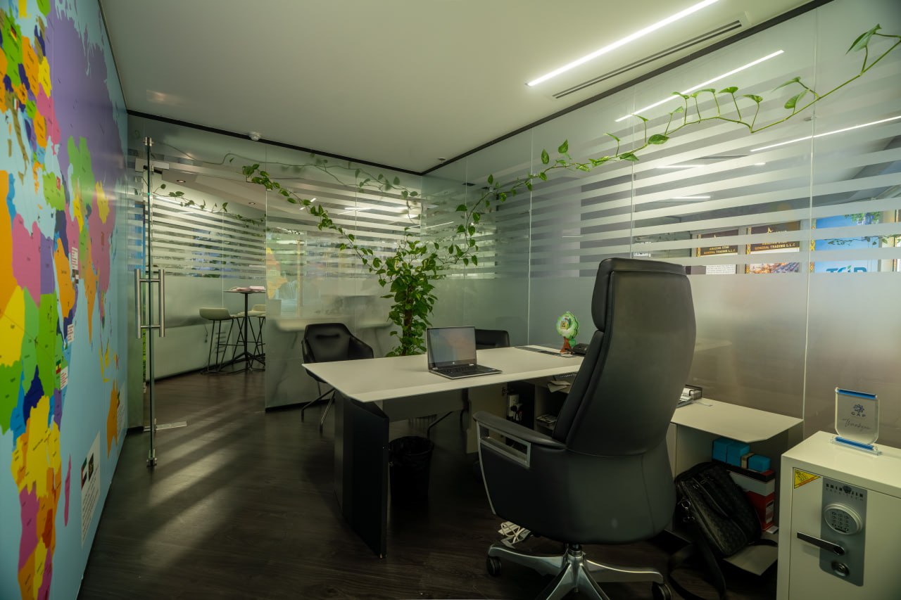 Executive Office with World Map